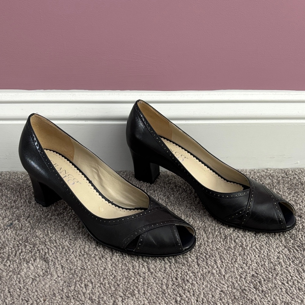 Elegant Black Peep-Toe Heels